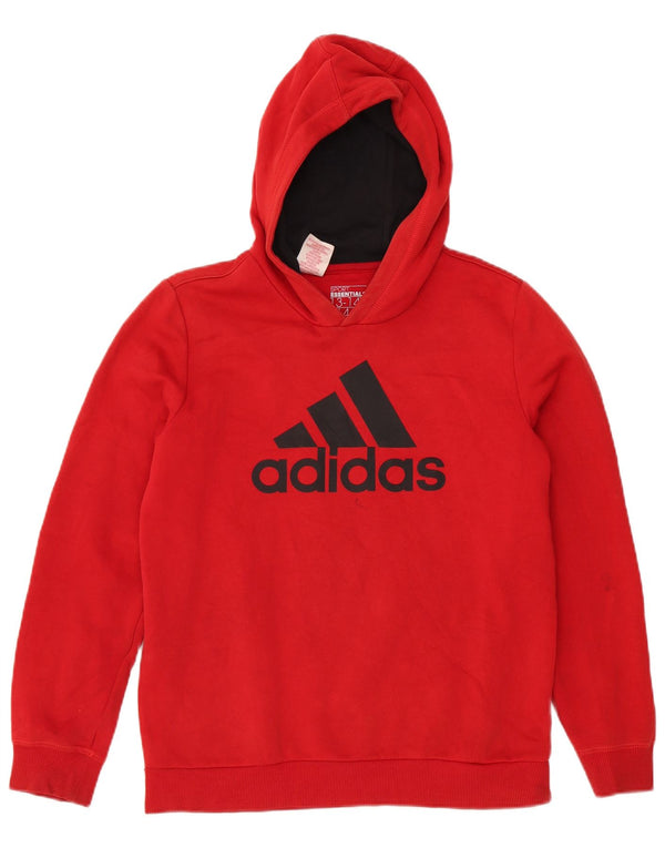 Felpa con cappuccio grafica Adidas da ragazzo 13-14 anni in cotone rosso