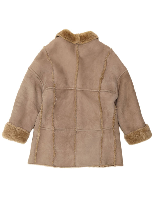Cappotto in shearling vintage da donna IT 42 Shearling beige medio