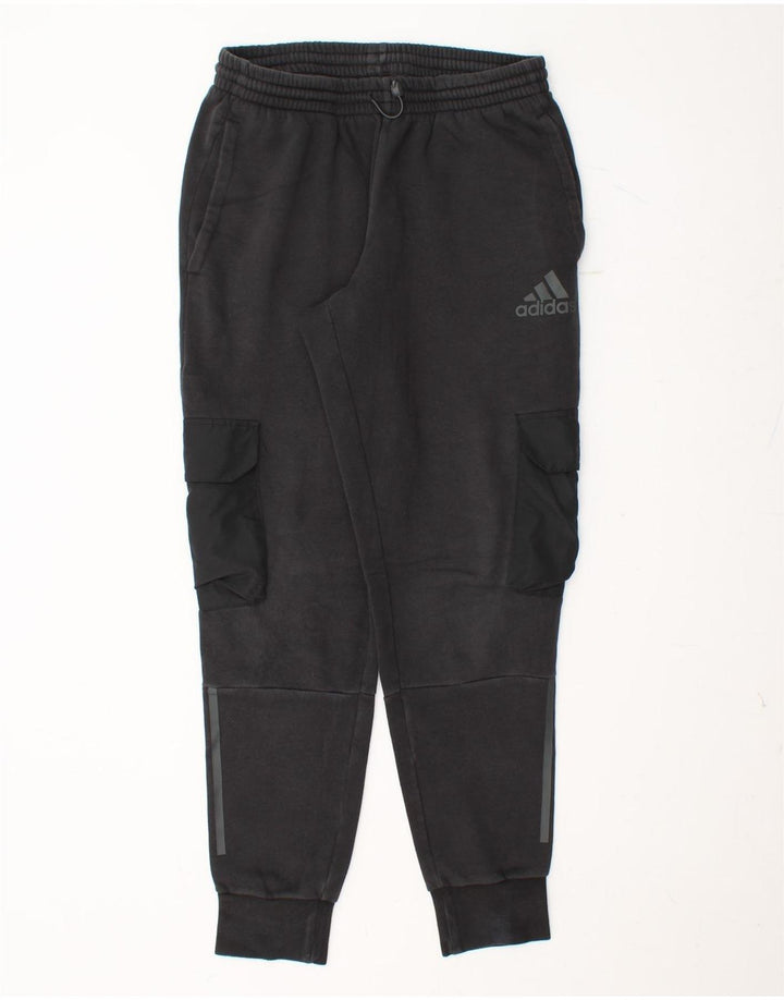 Pantaloni da tuta cargo da uomo ADIDAS Joggers medio cotone nero