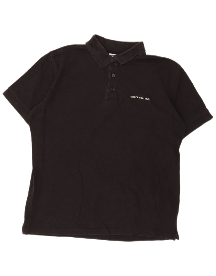 Polo da uomo Russell Athletic in cotone nero medio