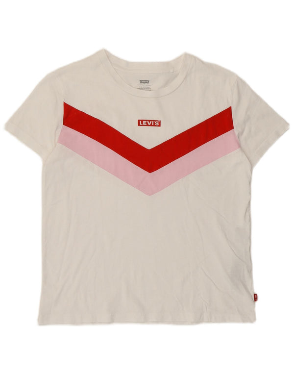 Levi's T-shirt grafica da donna, vestibilità ampia, corta, taglia UK 6 XS, colore bianco