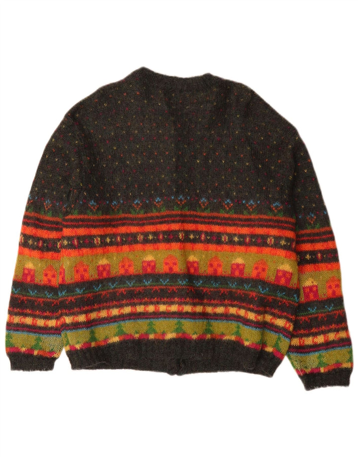 Maglione cardigan da donna Benetton UK 14 Medio multicolore Fair Isle