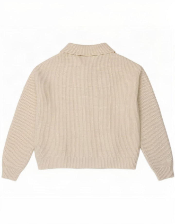 Maglione cardigan da donna Marks & Spencer UK 14 Viscosa bianca media