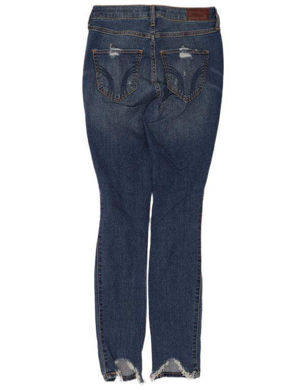 Jeans skinny effetto invecchiato Hollister da donna US 1 XS W25 L28 cotone blu