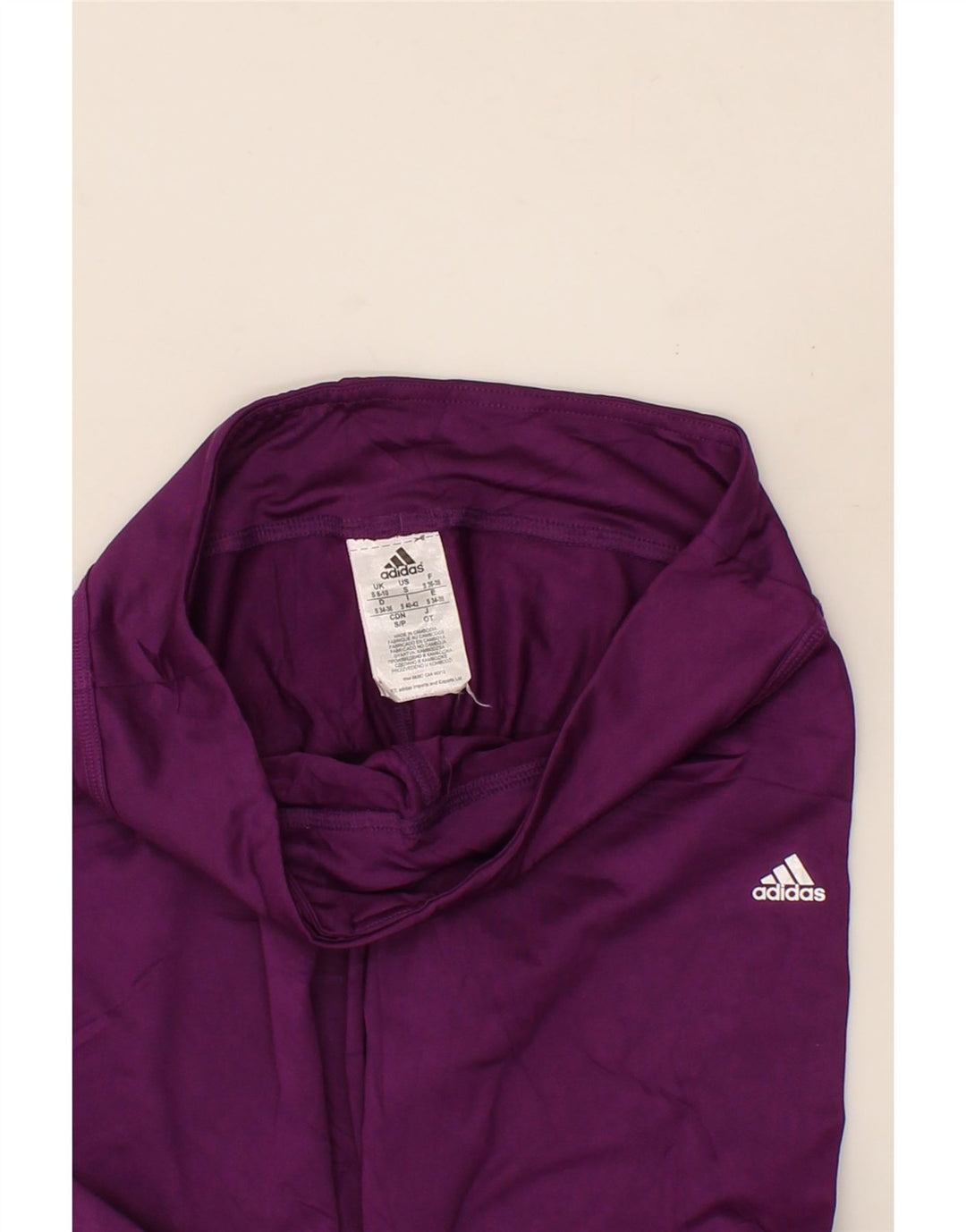 ADIDAS Womens Climalite Capri Leggings UK 8/10 Small Purple Polyester Vintage Adidas and Second-Hand Adidas from Messina Hembry 