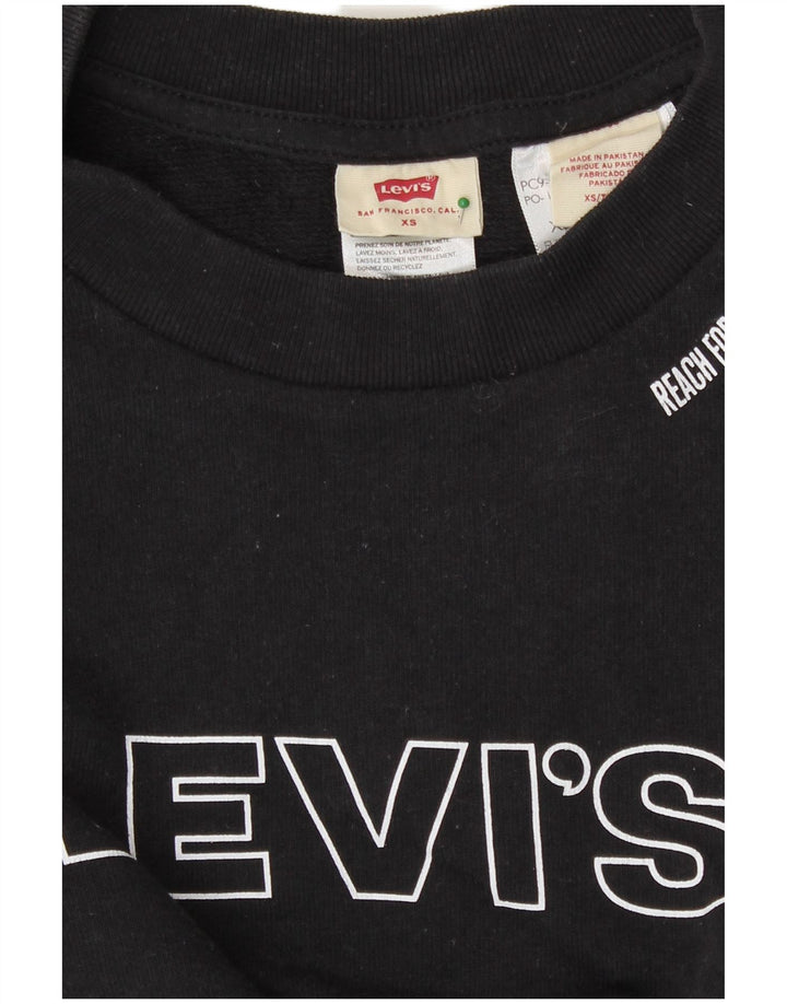 Levi's Donna Felpa Corta con Grafica Oversize Maglione UK 6 XS Nero
