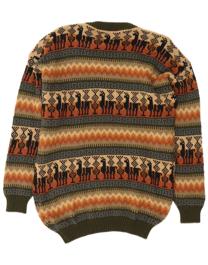 Maglione maglione girocollo da uomo vintage medio multicolore Fair Isle