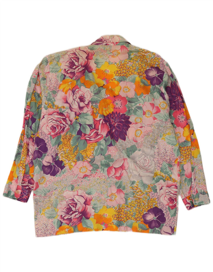 BENETTON Giacca Blazer a 2 Bottoni da Donna IT 44 Media Floreale Floreale