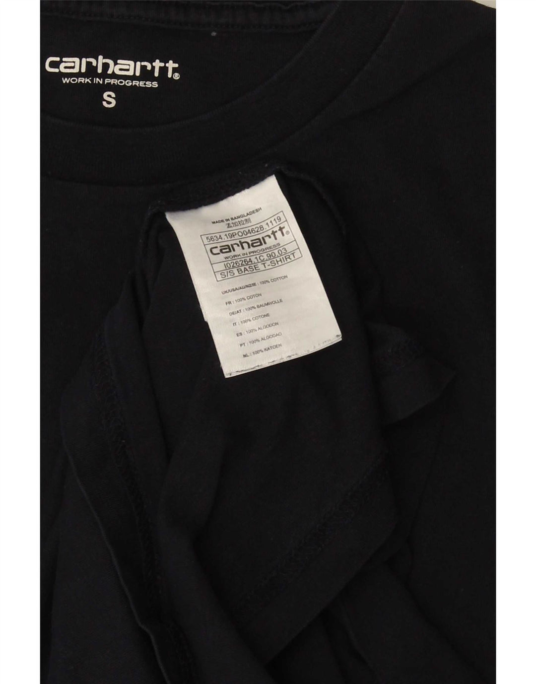 T-shirt da uomo Carhartt Top Small in cotone blu navy