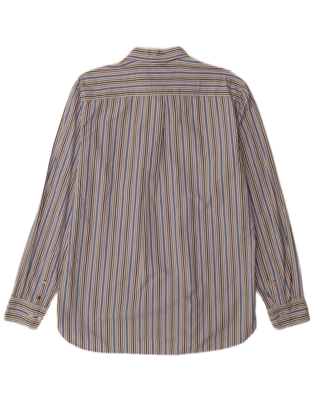Camicia da uomo Tommy Hilfiger in cotone gessato blu medio