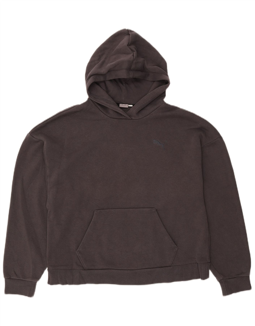 Felpa con cappuccio oversize da donna PUMA UK 16 Large in cotone grigio