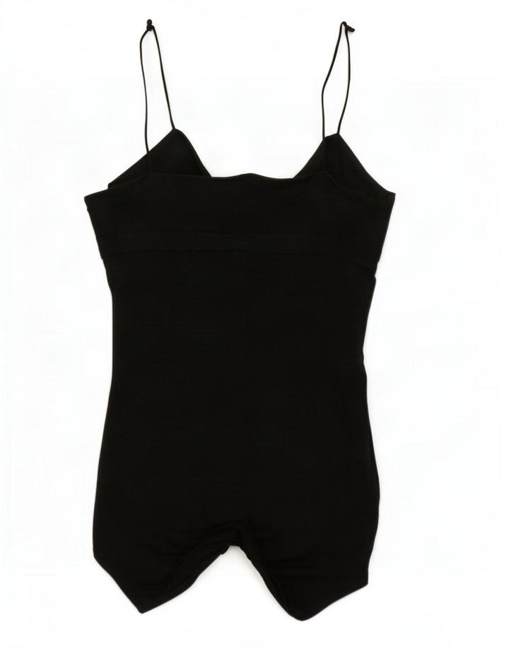 Top tunica asimmetrica senza maniche da donna Armani Jeans UK 12 seta media nera