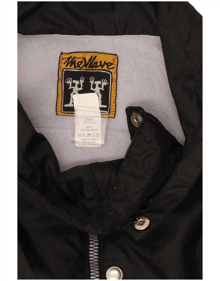 Giacca a vento grafica da uomo vintage UK 40 grande nylon nero