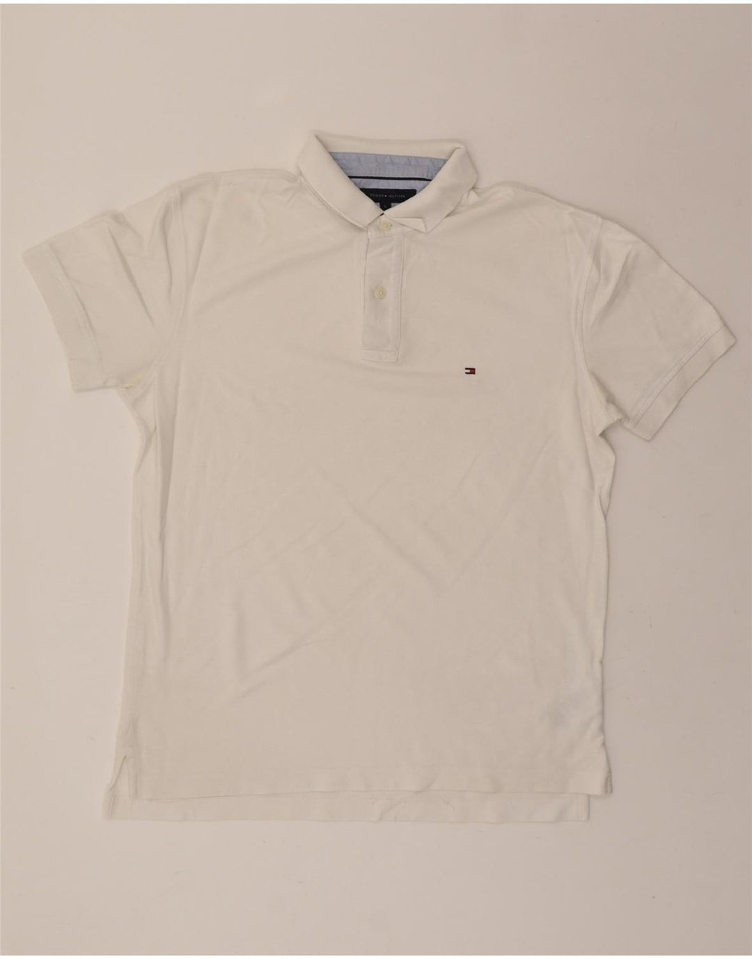 TOMMY HILFIGER Mens Polo Shirt Large White Cotton Vintage Tommy Hilfiger and Second-Hand Tommy Hilfiger from Messina Hembry 