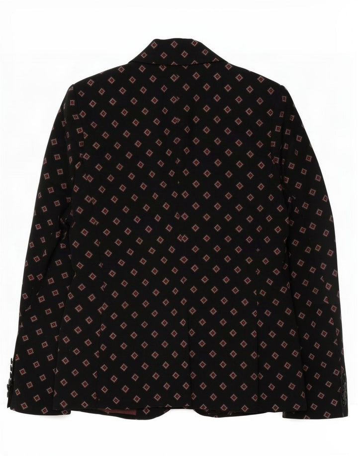 Giacca blazer a 1 bottone Marks & Spencer da donna UK 10 piccola nera geometrica