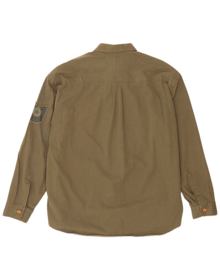 Camicia da uomo Wampum XL in cotone kaki