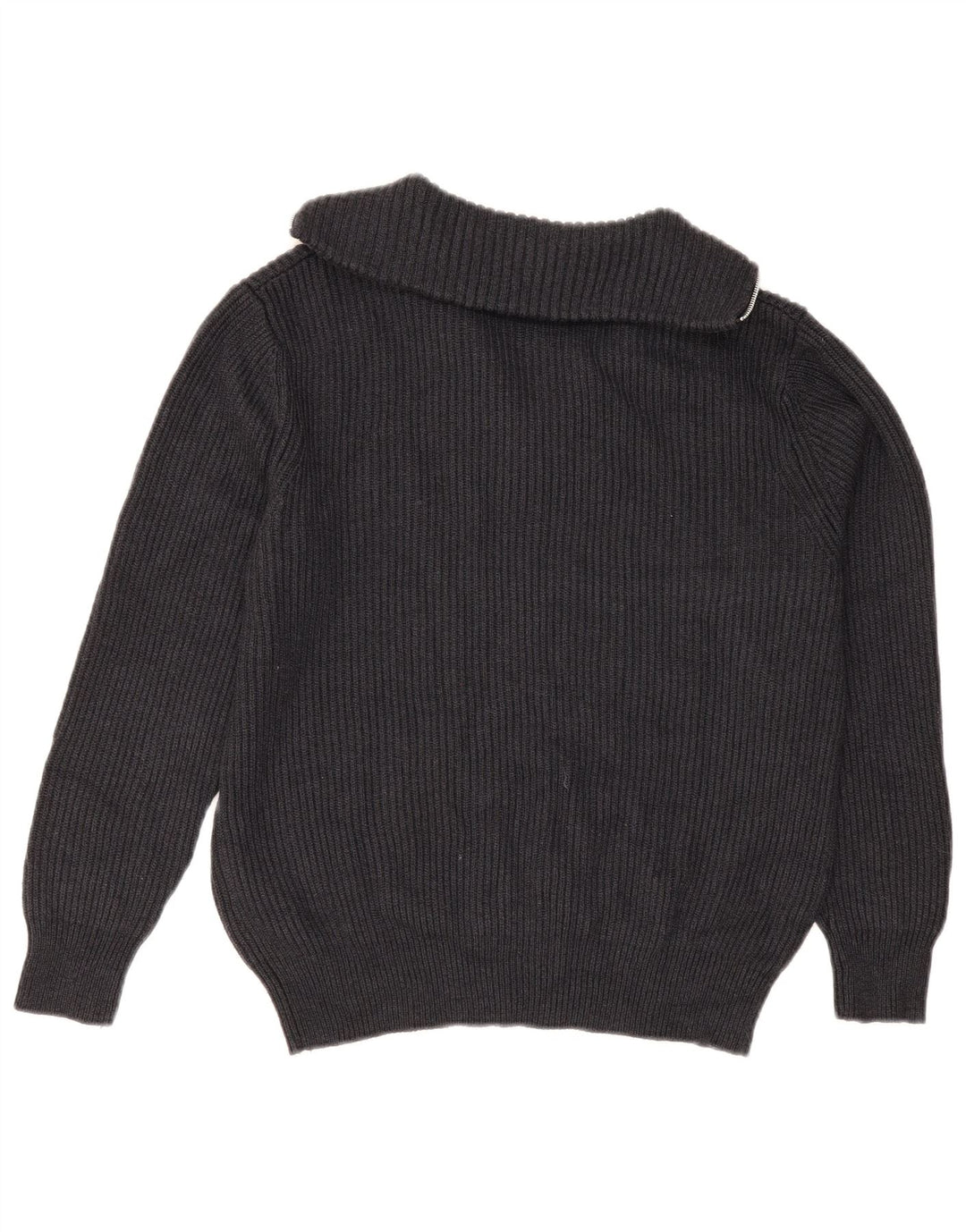 Maglione Zara da uomo con zip e collo piccolo in poliestere grigio