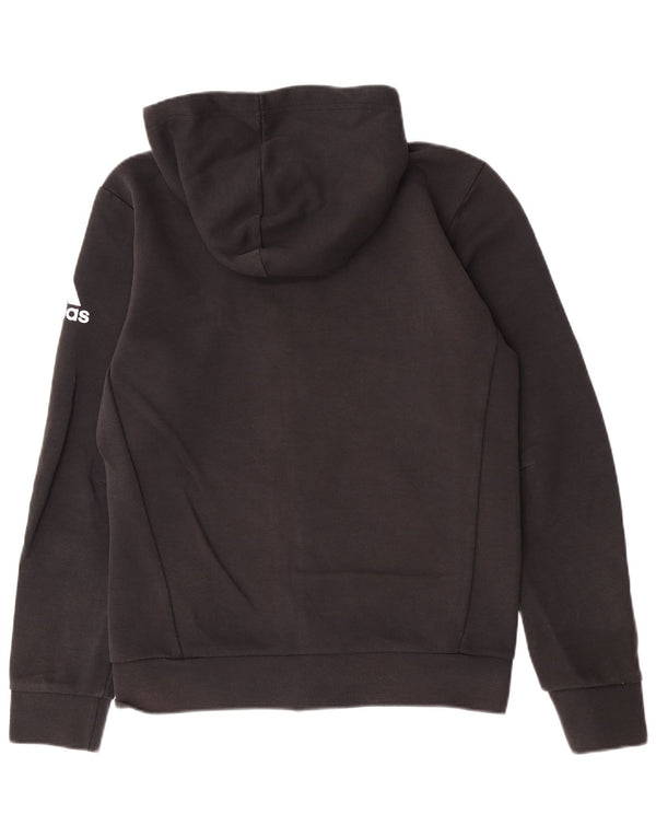 Maglione con cappuccio e zip Adidas da uomo piccolo in cotone nero