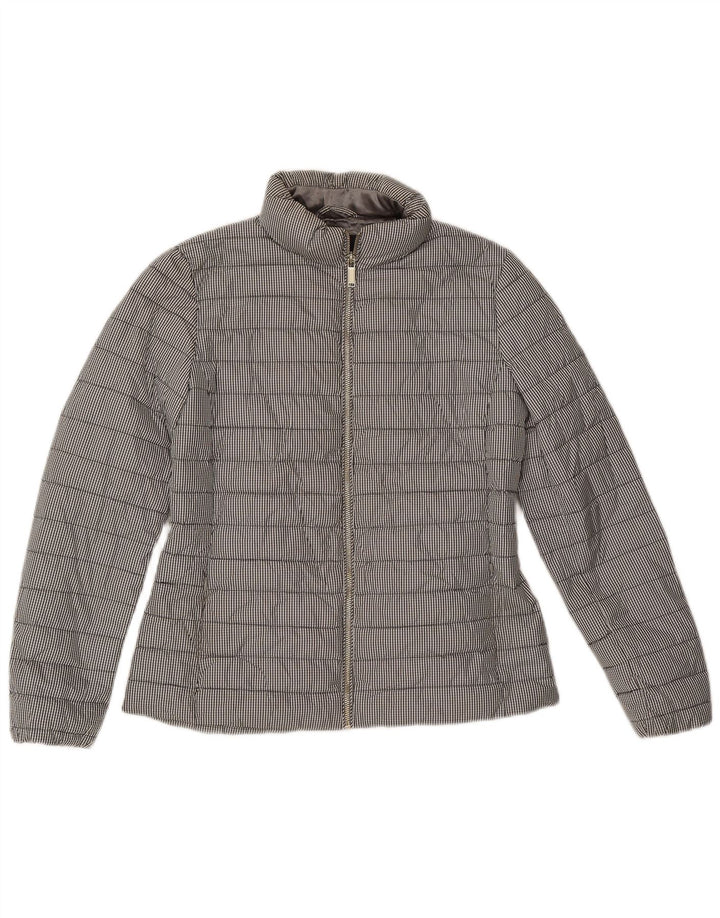Giacca imbottita da donna Massimo Dutti UK 14 Poliestere a quadretti grigio medio