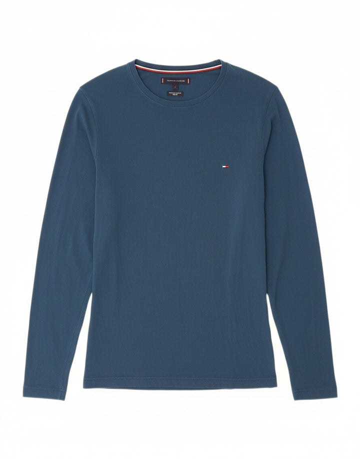 TOMMY HILFIGER Mens Slim Fit Top Long Sleeve Small Blue Cotton