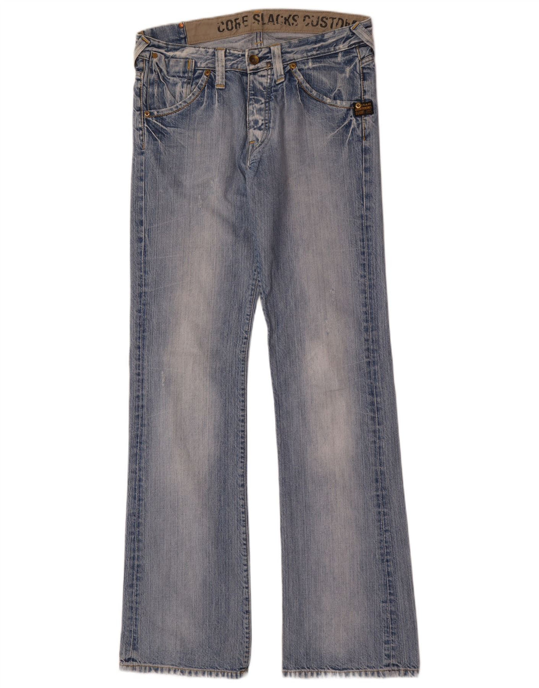 Jeans bootcut invecchiati da uomo G-Star W32 L36 cotone blu
