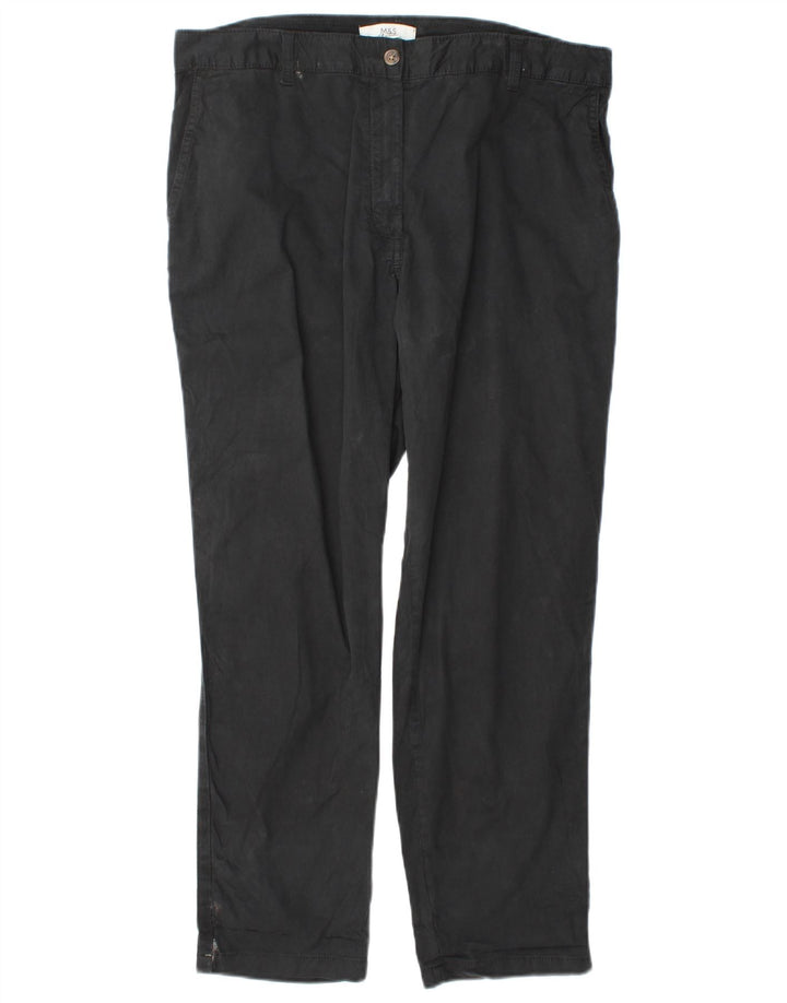 Pantaloni regolari da donna Marks & Spencer UK 16 W38 L29 Cotone nero
