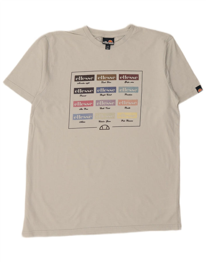 ELLESSE T-shirt grafica da uomo in cotone grigio medio