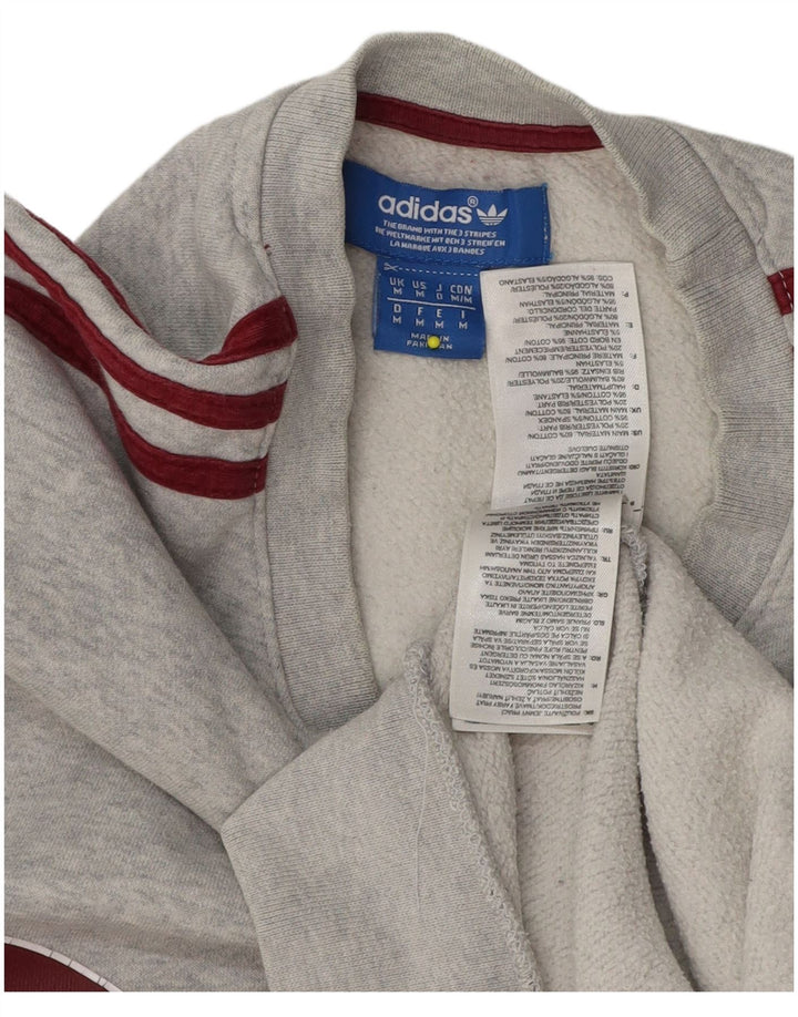 Felpa grafica da uomo Adidas Felpa in cotone grigio medio