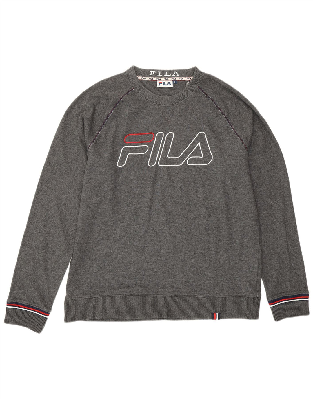 Felpa grafica da uomo Fila Maglione grande cotone grigio