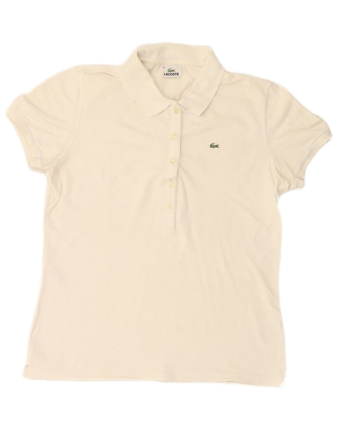Polo da donna LACOSTE taglia 44 grande cotone bianco
