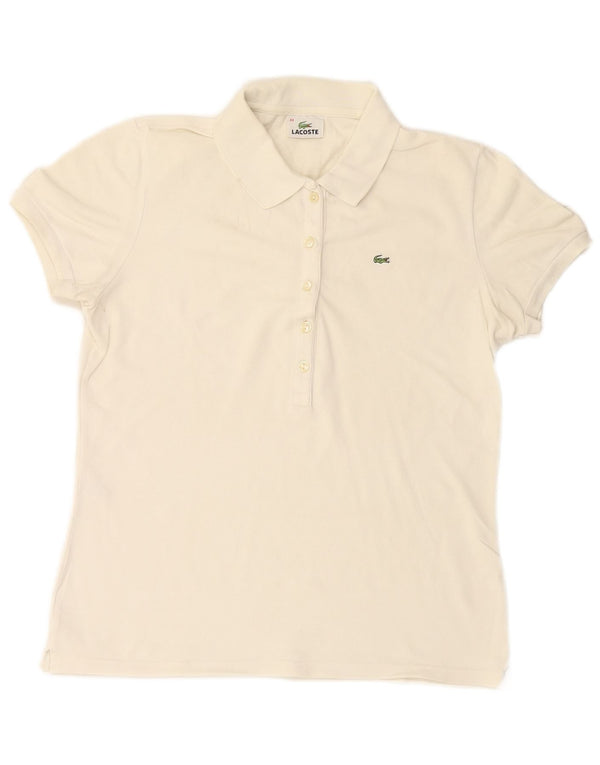 Polo da donna LACOSTE taglia 44 grande cotone bianco