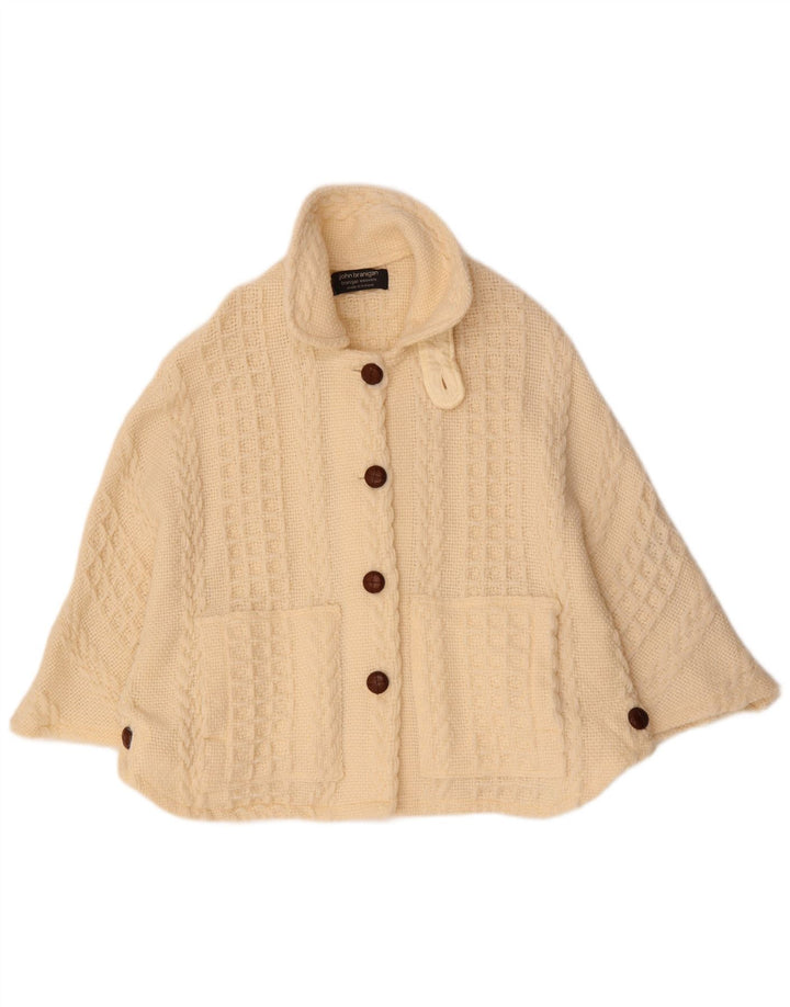 JOHN BRANIGAN Maglione poncho da donna taglia unica bianco sporco