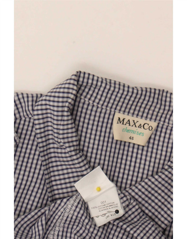 Camicia da donna Max & Co. IT 46 Large in cotone a quadri blu navy