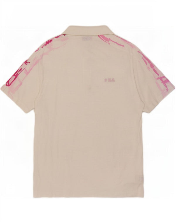 Polo grafica da uomo Fila IT 52 Large in cotone bianco