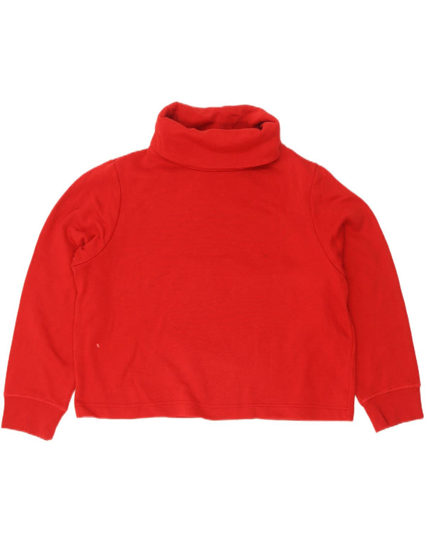 Felpa Zara da donna oversize corta con collo alto, maglione UK 18 XL rossa