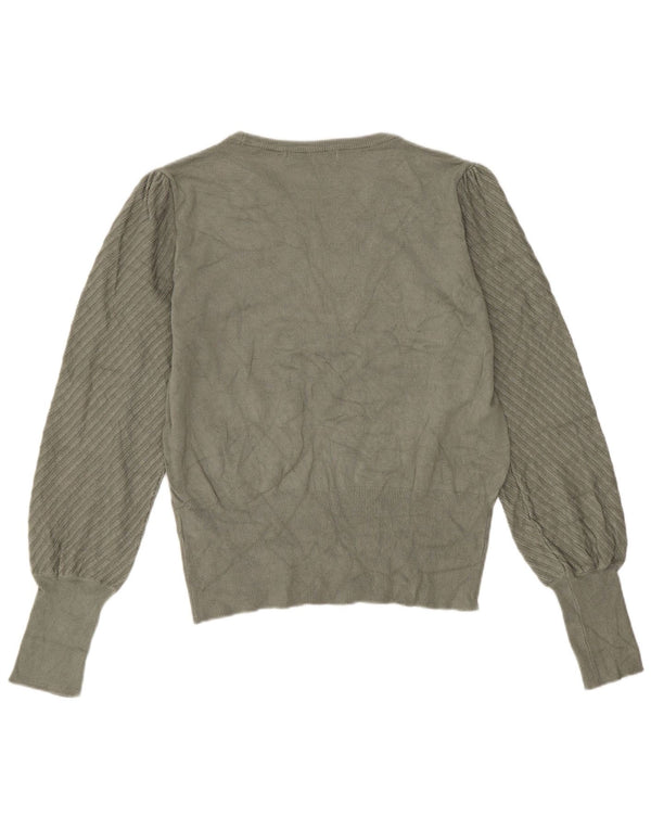 Marks & Spencer maglione da donna con scollo a barchetta UK 12 verde medio chiazzato