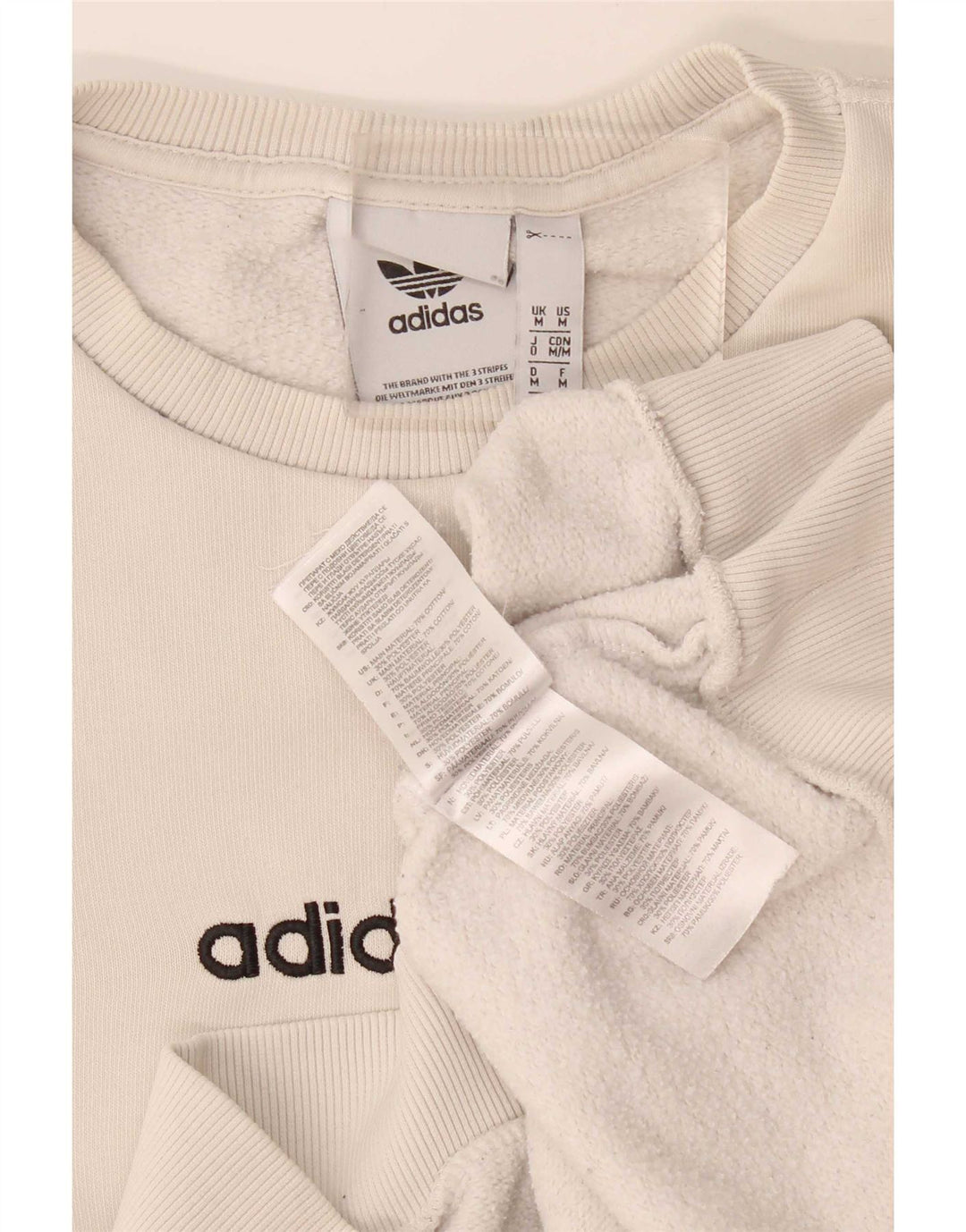 Felpa grafica da uomo Adidas Felpa in cotone beige medio
