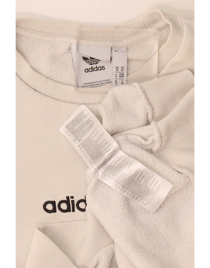 Felpa grafica da uomo Adidas Felpa in cotone beige medio