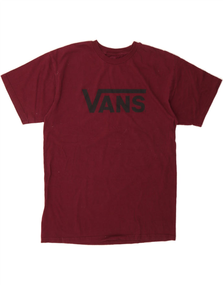 VANS Mens Graphic T-Shirt Top Medium Burgundy Vintage Vans and Second-Hand Vans from Messina Hembry 