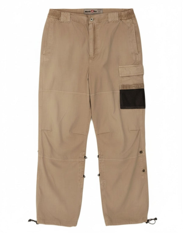 Pantaloni cargo da jogging da uomo Murphy & Nye W36 L30 in cotone beige