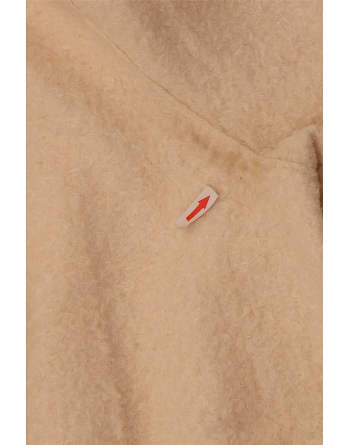 Soprabito oversize in pile da donna Zara UK 14 Poliestere beige medio