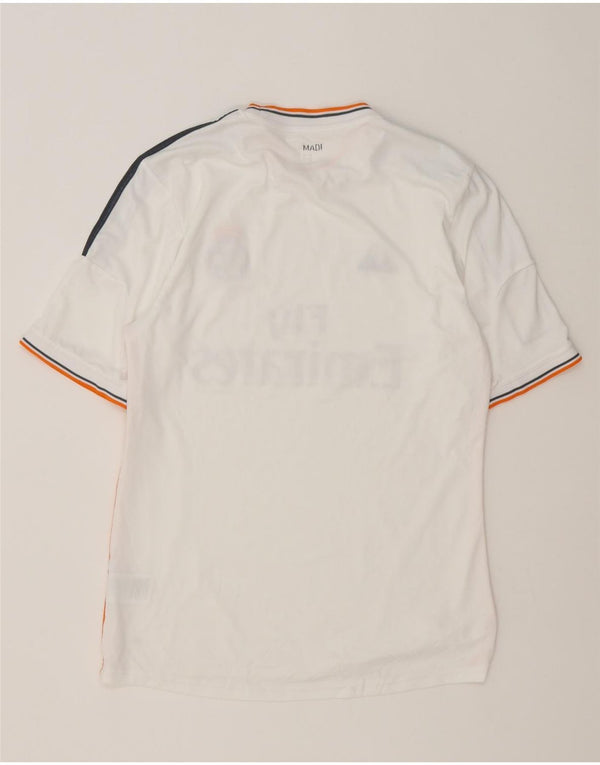 T-shirt grafica Adidas da uomo Real Madrid Top in poliestere bianco medio