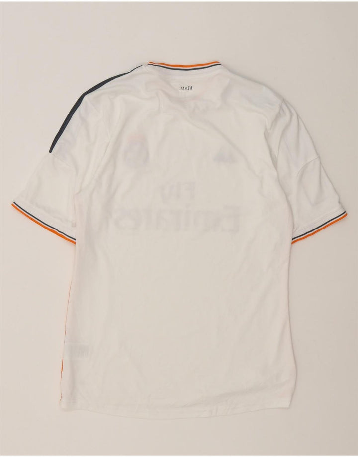 T-shirt grafica Adidas da uomo Real Madrid Top in poliestere bianco medio
