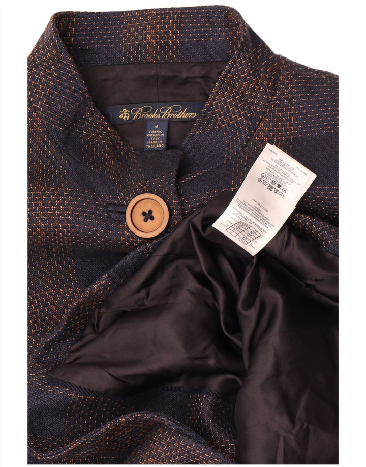 Giacca blazer corta da donna Brooks Brothers US 4 Small Navy Blue Check