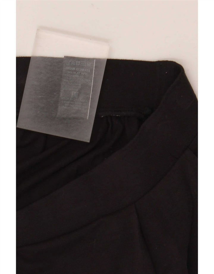 Gonna a trapezio da donna Marks & Spencer UK 14 media W30 viscosa nera