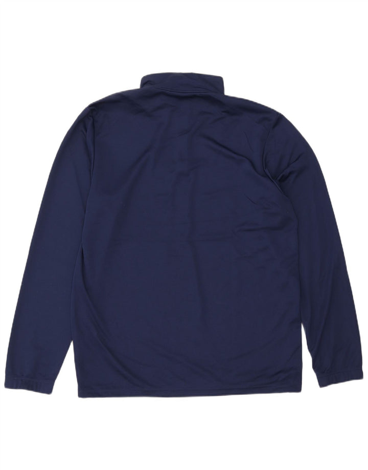 Adidas Uomo Aeroready Zip Neck Pullover Tuta Top Large Blu Navy