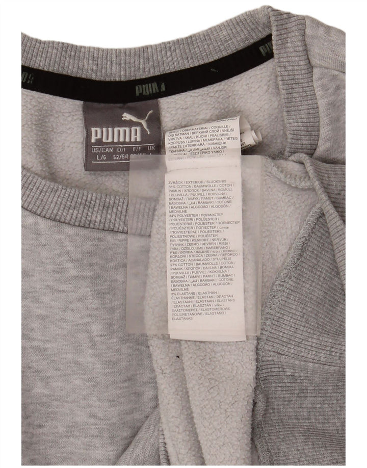 Felpa da uomo Puma Maglione grande in cotone chiazzato grigio
