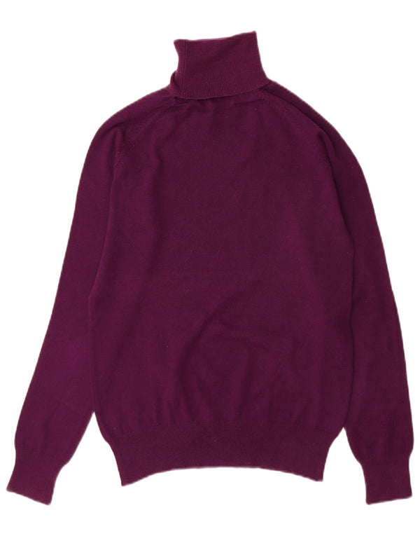 Maglione maglione a collo alto da donna Zara UK 14 grande cotone viola