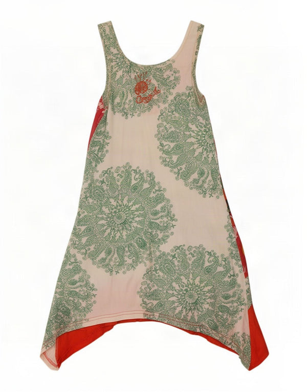Desigual Abito tunica senza maniche da donna UK 8 Piccolo floreale multicolore