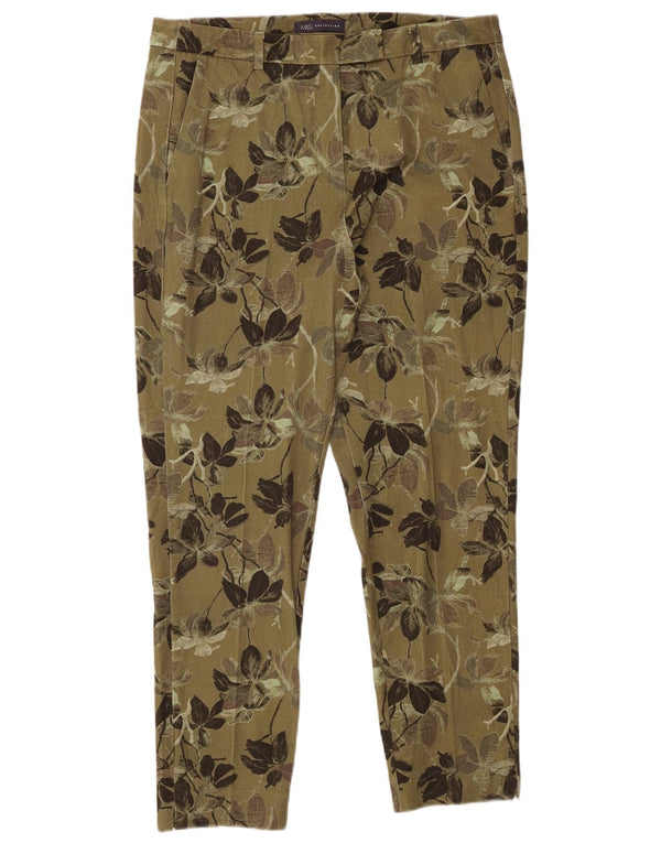 Pantaloni chino da donna Marks & Spencer UK 16 Large W34 L29 Verde floreale